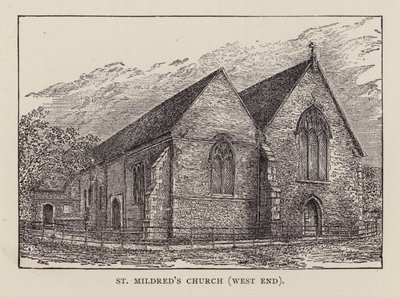 Canterbury : Kościół św Mildred, West End (lito) autorstwa English School