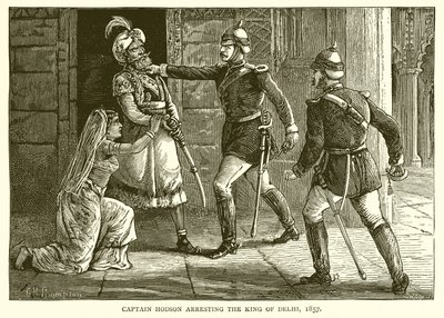 Kapitan Hodson aresztujący króla Delhi, 1857 autorstwa English School