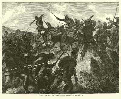 Wychwytywanie Mitrailleuses przez Bawarczyków w Worth, sierpień 1870 autorstwa English School