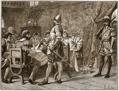 Przechwytywanie FitzGeraldów, ilustracja z Cassells Illustrated History of England (zdjęcie w sepii) autorstwa English School