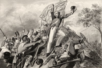 Zdobycie broni przez górali przed Cawnpore w 1857 r., z „Historii indyjskiego buntu”, opublikowanej w 1858 r. autorstwa English School