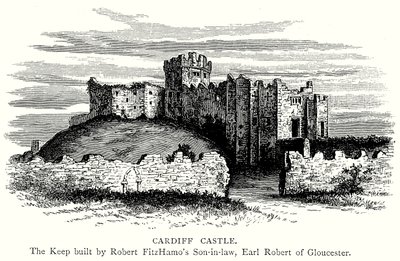 Zamek w Cardiff (grawerunek) autorstwa English School