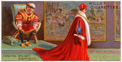 Kardynał Wolsey odwoływany przez króla Henryka VIII autorstwa English School