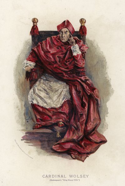 Kardynał Wolsey, od króla Szekspira Henryka VIII autorstwa English School