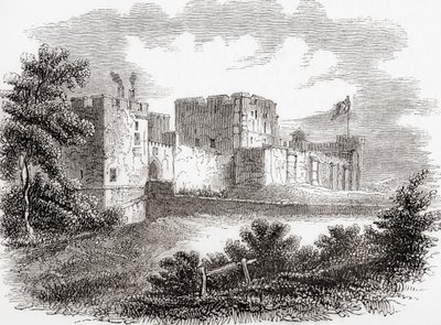 Carlisle Castle, Carlise, Cumbria, Anglia widziany tutaj w XIX wieku, ze Starej Anglii: A Pictorial Museum, wyd. 1847 autorstwa English School