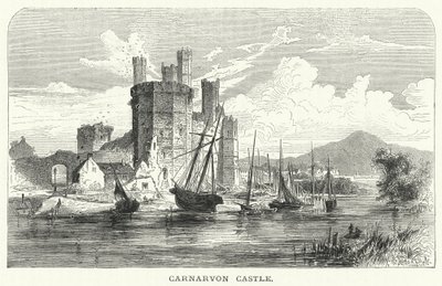 Zamek Carnarvon (grawerunek) autorstwa English School