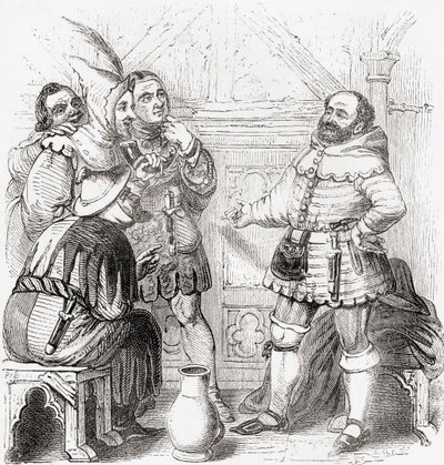 Stolarz, pasamonik, tkacz, farbiarz i twórca gobelinów ze starej Anglii: A Pictorial Museum, pub. 1847 autorstwa English School