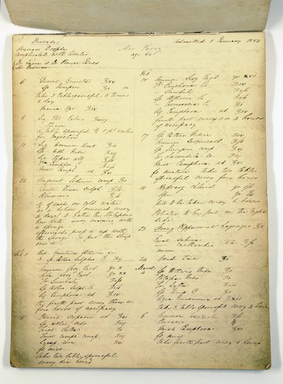 Zeszyt przypadków używany przez Florence Nightingale na Harley Street autorstwa English School
