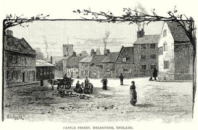 Castle Street, Melbourne, Anglia (grawerunek) autorstwa English School