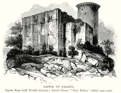 Zamek Falaise (rycina) autorstwa English School