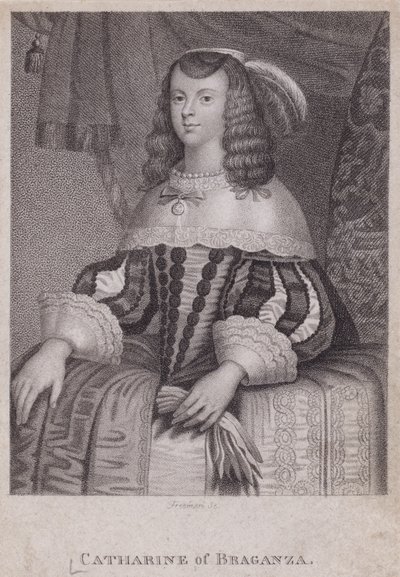 Katarzyna Braganza, królowa małżonka króla Karola II (rycina) autorstwa English School