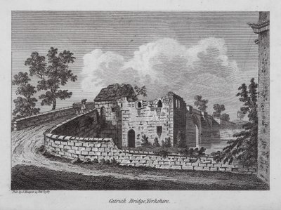 Catrick Bridge, Yorkshire (grawerowanie) autorstwa English School
