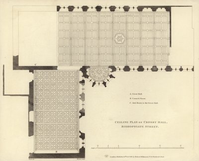 Plan sufitu Crosby Hall autorstwa English School