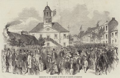 Uroczystość Większości hrabiego Dalkeith w Sanquhar (rycina) autorstwa English School