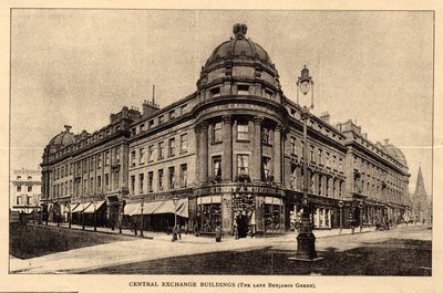 Central Exchange Buildings, Architektura Newcastle-on-Tyne, z „Budowniczy”, 8 października autorstwa English School