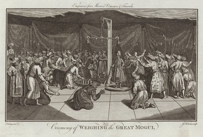 Ceremonia ważenia Wielkiego Mogoła autorstwa English School