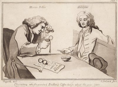 Postacie, które bywały w Buttons Coffee House około roku 1720; Martin Folkes, Addison autorstwa English School