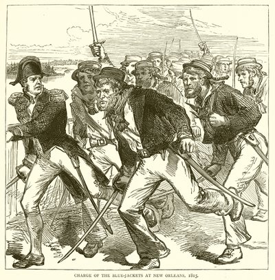 Szarża Niebieskich Kurtek w Nowym Orleanie, 1815 autorstwa English School