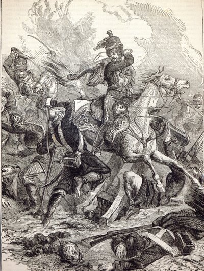 Szarża Lekkiej Brygady, ilustracja z „Ilustrowanej Historii Anglii Cassella” autorstwa English School