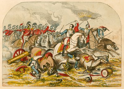 Szarża kawalerii pod Waterloo autorstwa English School