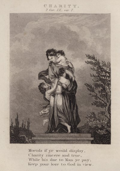 Charity, 2 Koryntian IX, wer. 7 (rycina) autorstwa English School