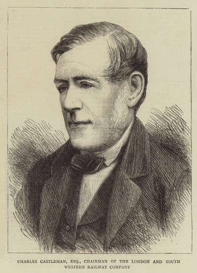 Charles Castleman, Esquire, prezes London and South Western Railway Company (grafika) autorstwa English School