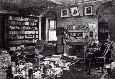 Studium Karola Darwina w Down House, 1882 r autorstwa English School