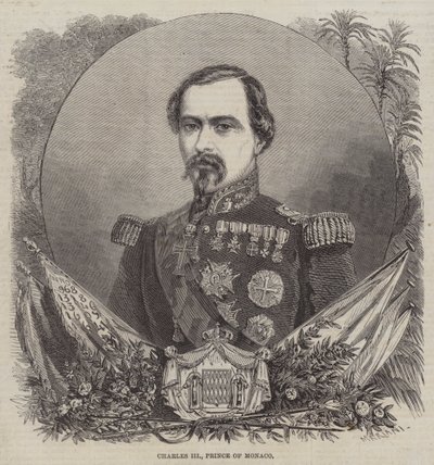 Karol III, książę Monako (rycina) autorstwa English School