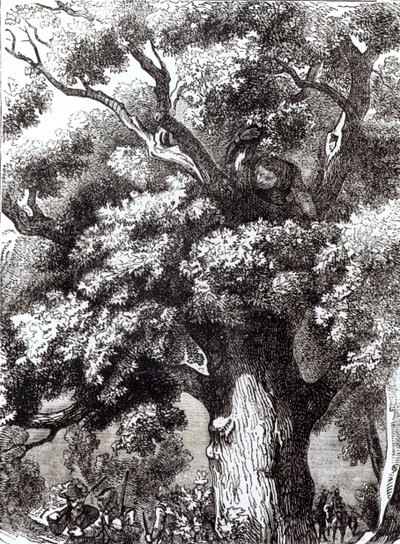 Karol II (1630-1685) Ukryty w dębie, 14 października 1651 autorstwa English School