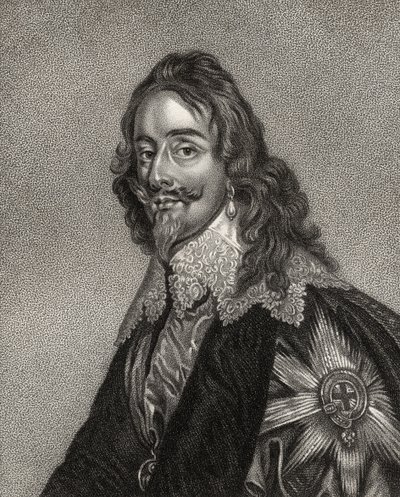 Karol I, rytowany przez Bocqueta, z „Katalogu autorów królewskich i szlacheckich”, opublikowany w 1806 r. autorstwa English School