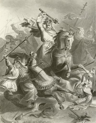 Charles Martel w Tours autorstwa English School