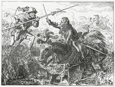 Karol Śmiały, książę Burgundii, w bitwie pod Nancy, 5 stycznia 1477, 1882 autorstwa English School