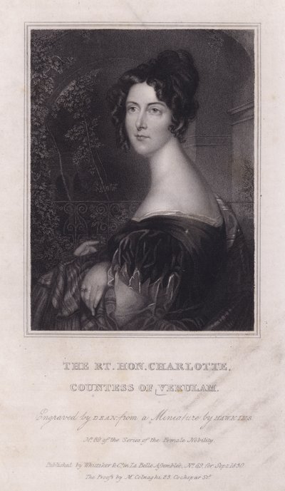 Charlotte, hrabina Verulam, żona Jamesa Grimstona autorstwa English School