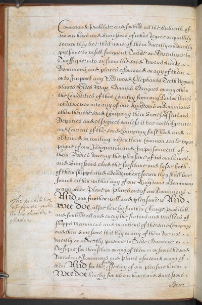 Karta przyznana Kompanii Królewskich Poszukiwaczy Przygód Anglii Handlującej w Afryce, Sloane MS 205, f.8v autorstwa English School