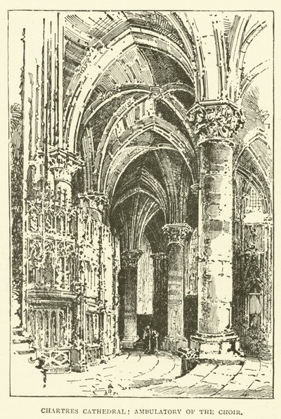 Katedra w Chartres, ambulatorium chóru (rycina) autorstwa English School