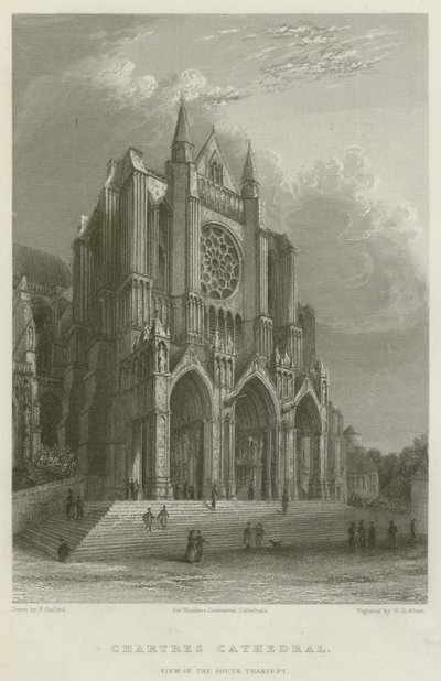 Katedra w Chartres, Widok transeptu południowego (rycina) autorstwa English School