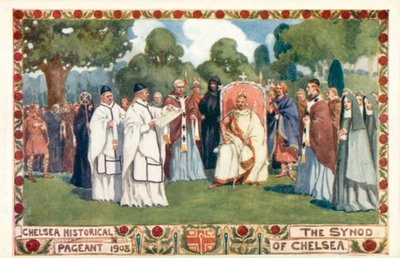 Chelsea Historical Pageant 1908, Synod w Chelsea (kolor lito) autorstwa English School