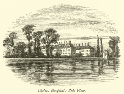 Szpital Chelsea, widok z boku autorstwa English School