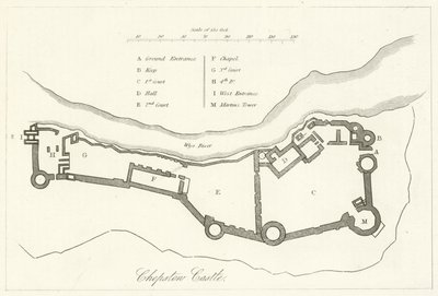 Zamek Chepstow (rycina) autorstwa English School