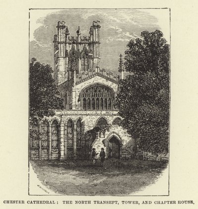Katedra w Chester, transept północny, wieża i kapitularz autorstwa English School