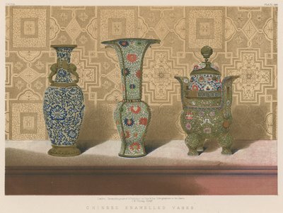 Chińskie wazony emaliowane (chromolit) autorstwa English School