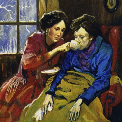 Chopin był opiekowany przez powieściopisarz George Sand, gdy zachorował autorstwa English School