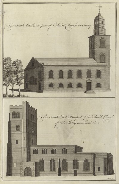 Christ Church, Surrey i kościół parafialny pod wezwaniem Najświętszej Marii Panny w Lambeth autorstwa English School