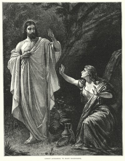 Chrystus ukazujący się Marii Magdalenie (rycina) autorstwa English School