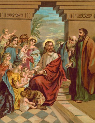 Chrystus błogosławi dzieci autorstwa English School