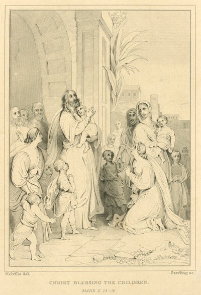 Chrystus błogosławiący dzieci, Marek X, 13-16 autorstwa English School