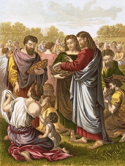 Chrystus karmi tłumy, autorstwa English School