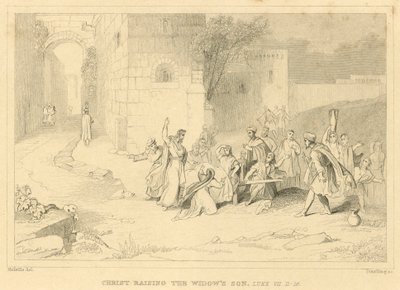 Chrystus wychowujący syna wdowy, Łukasz VII autorstwa English School