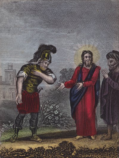 Chrystus do Kafarnaum idzie swoją drogą... (kolorowy grawerunek) autorstwa English School