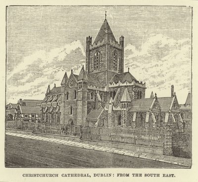Katedra Christchurch w Dublinie, od południowego wschodu autorstwa English School